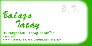 balazs tatay business card